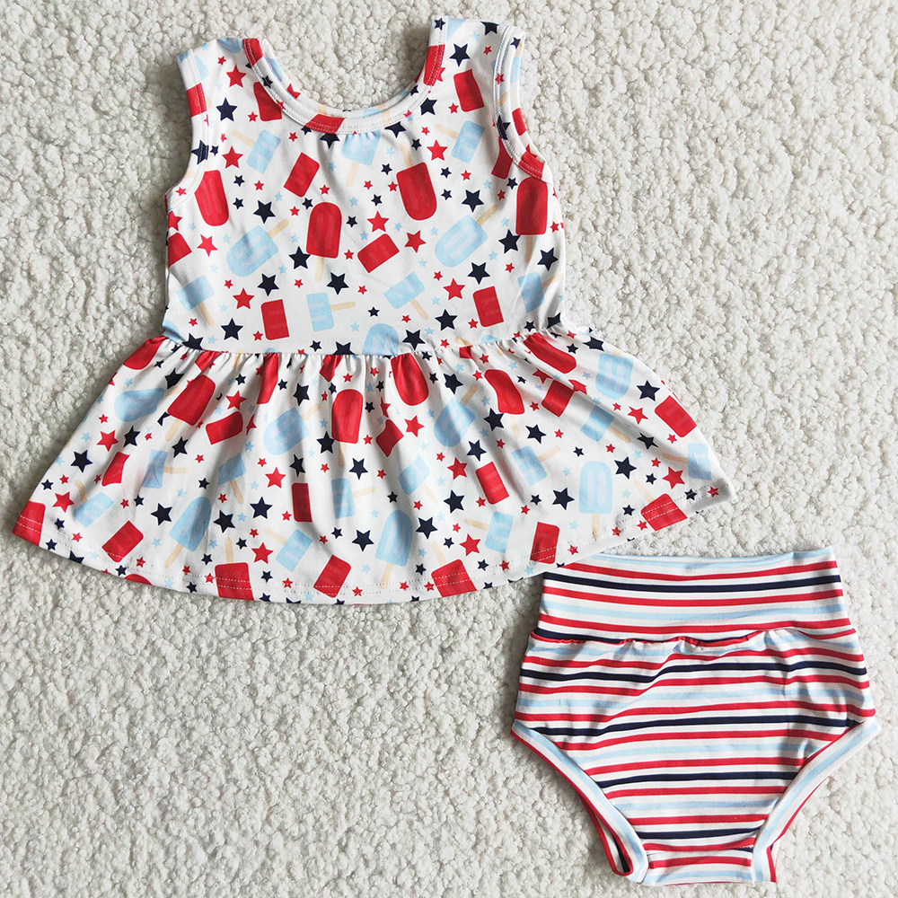 

Wholesale Kids Clothing Sets Summer Infant Girls Clothes Boutique Baby Bummies Set Star Stripe Fashion Girl Kid Children Outfits Short Sleeve Tee Shirt Top Shorts, Multi