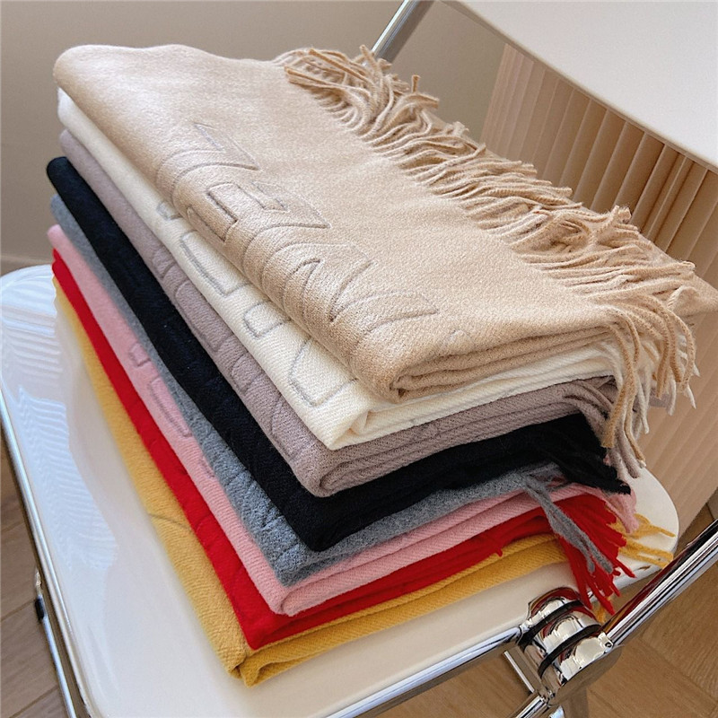 

New European and American winter hot cashmere scarf women's double embossed warm brand scarf
