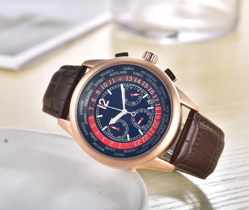 

Top Brand mens automatic stopwatch watches leather strap sapphire famous watch montre de luxe, As pic