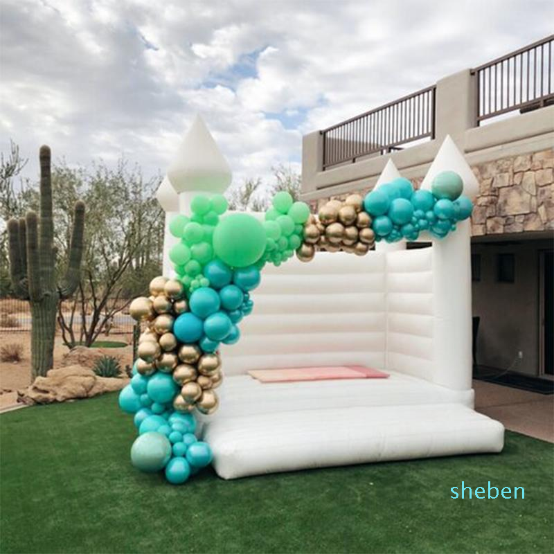 

Outdoor Inflatable Wedding Bouncer White Bounce House Jumping Bouncy Castle
