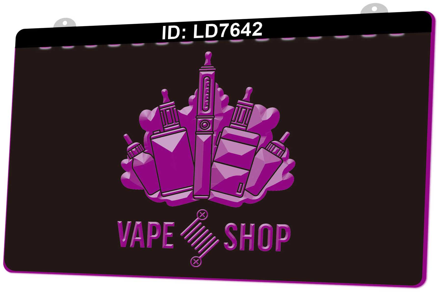 

LD7642 Vape Shop Smoke 3D Engraving LED Light Sign Wholesale Retail