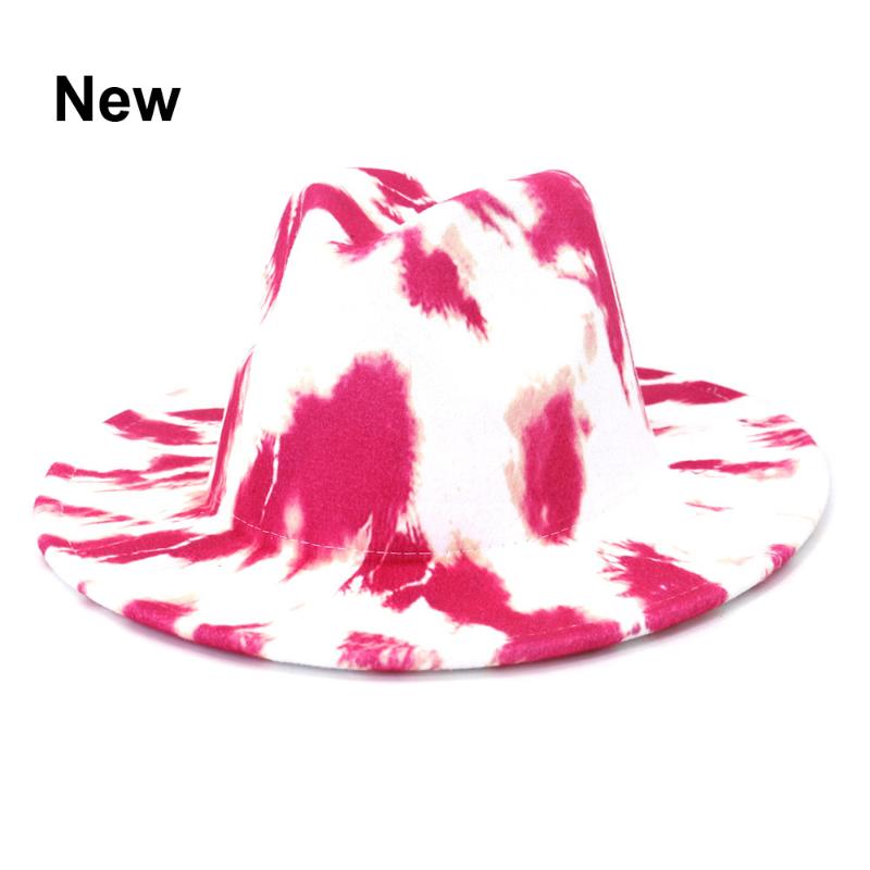 

Wide Brim Hats Digital Printing British Classic Fashion Woolen Felt Jazz Panama Fedora Hat For Women Men Party Unisex Cotton Caps, Blue;gray