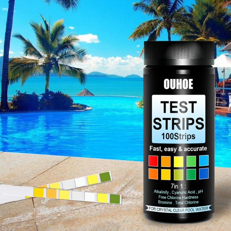 

Pool & Accessories 100 PCS Testing Chlorine Chemicals 7 In 1 Test Strips For Swimming Pools And Spas Tub