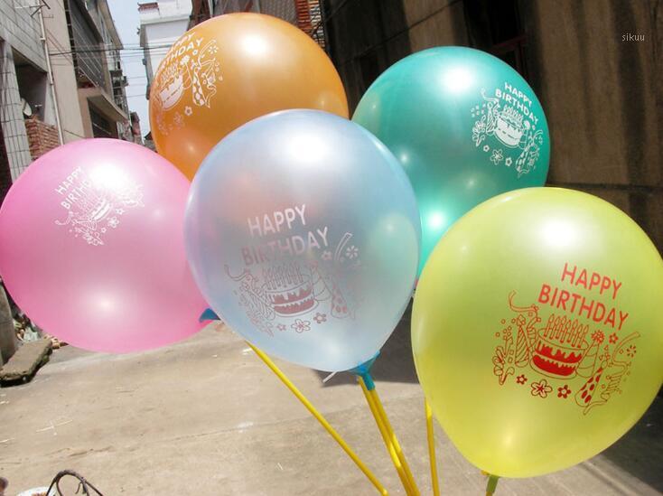 Ballon gonflable en Latex pour joyeux anniversaire, ballons multicolores, décoration de fête prénatale, anniversaire