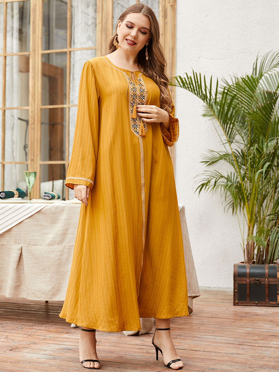 

Ramadan Elegant Muslim Women Dress Turkey India Embroidered Abaya Duabi Arabic Vestidos Moroccon Kaftan Islamic Jilbab Gown Robe