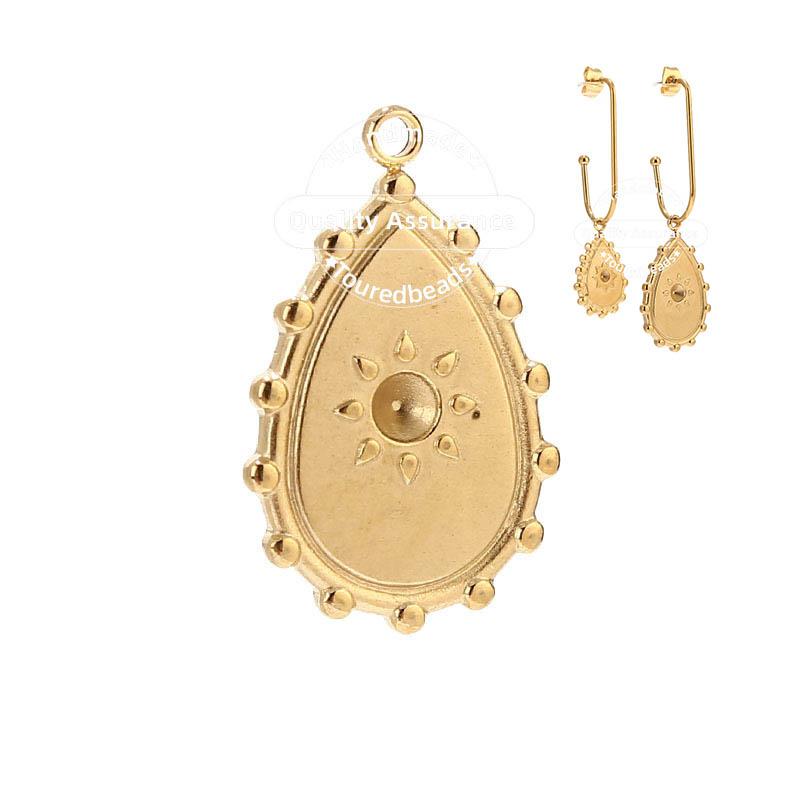 

Charms 5pcs Stainless Steel Teardrop Charm Pendants Gold Waterdrop For Dangle Earring Necklace Making Wholesale, Bronze;silver