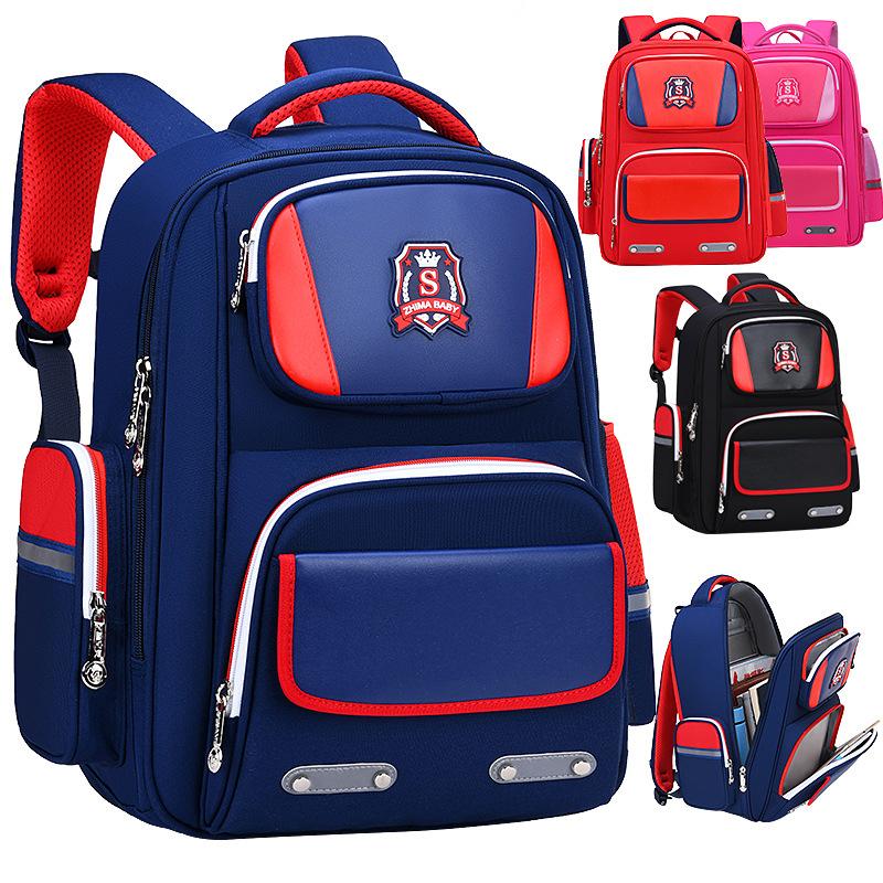 

Backpack British Style School Bags Boys Girls Orthopedic Backpacks Kids Schoolbags Satchel Knapsack Mochila Escolar, Red
