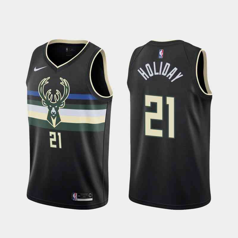 

Sublimation Men's Black #21 Jrue Holiday 2020 Trade Jersey, Picture show
