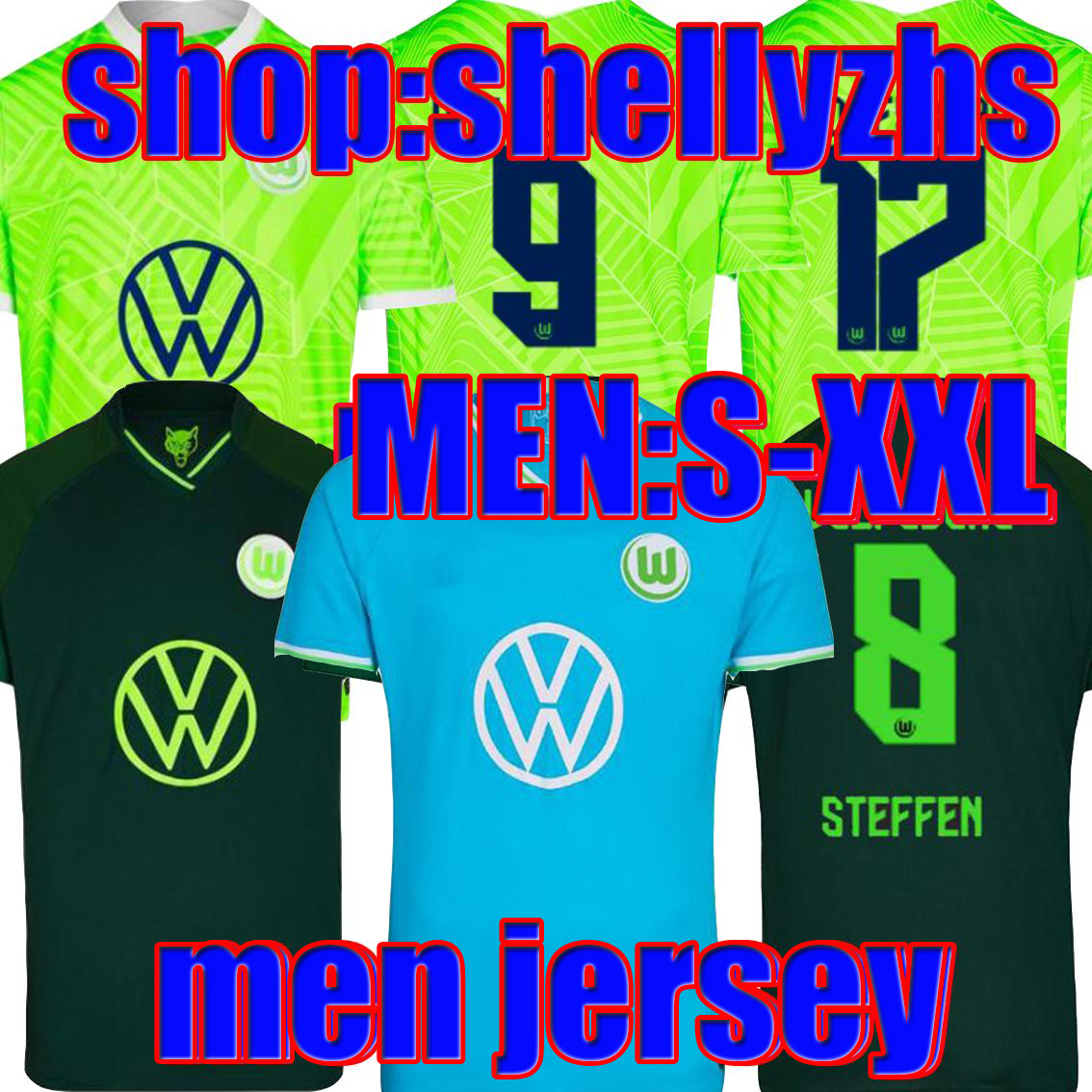 

21 22 VfL Wolfsburg Soccer jerseys WEGHORST BAKU 2021 2022 home away third STEFFEN BREKALO MEHMEDI PHILIPP BIALEK GUILAVOGUI ARNOLD XAVER GINCZEK Football Shirt, 21 22 third