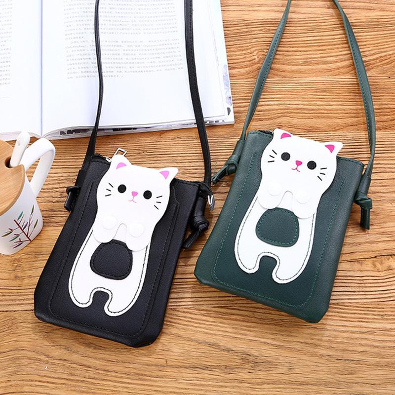 

Cartoon Messenger Bag Cell Phone Wallet Women Vertical Mobile Shoulderbag Purse Mini Portable Waist Pouch Bags