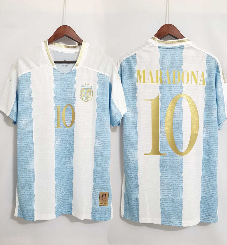 

2021 Argentina concept kit Commemorative Edition Soccer Jerseys Maradona MESSI KUN AGUERO DI MARIA LO CELSO DYBALA TOP Quality Football Shirt, Men no name no number