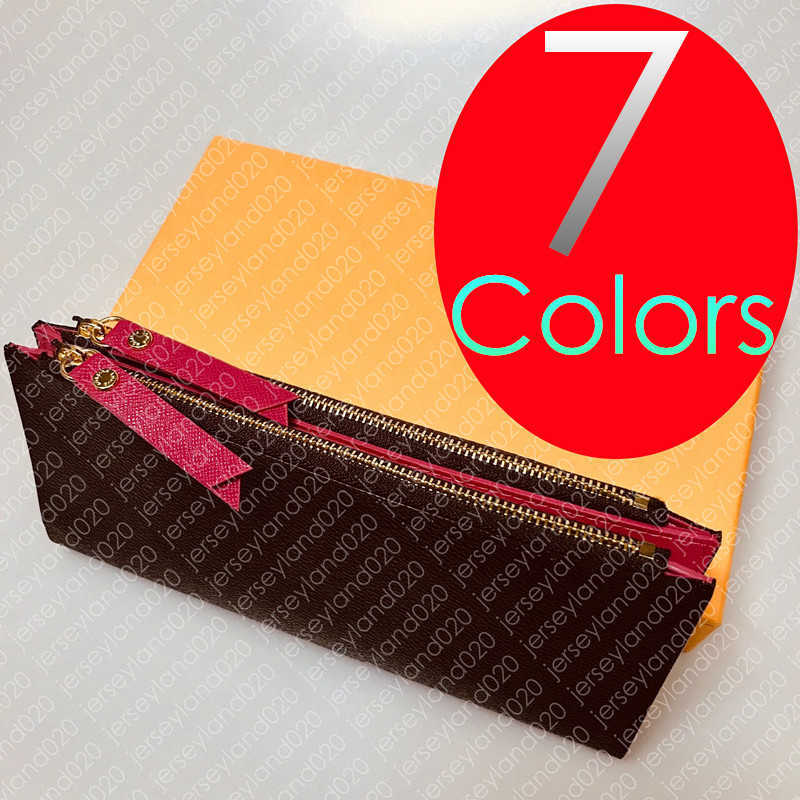 

ADELE WALLET M61269 Designer Fashion Women's Long Dual Zipper ADÈLE Luxury Organizer Wallet Coin Card Purse Holder Mini Pochette Accessories, Brown with flowers (rosy lining)