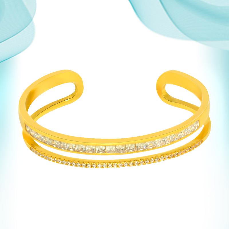 

Bangle Bracelet Luxury Fashion Jewelry On Hand For Women Design Gold Plated Female Gift Love Wedding Party Copper
