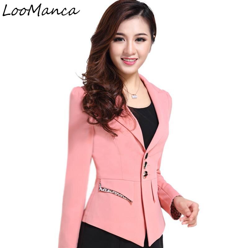 

Women' Suits & Blazers Women Blazer Feminino 2021 Autumn Winter One Button Coat Female Blaser Mujer Ladies Work Wear, Black