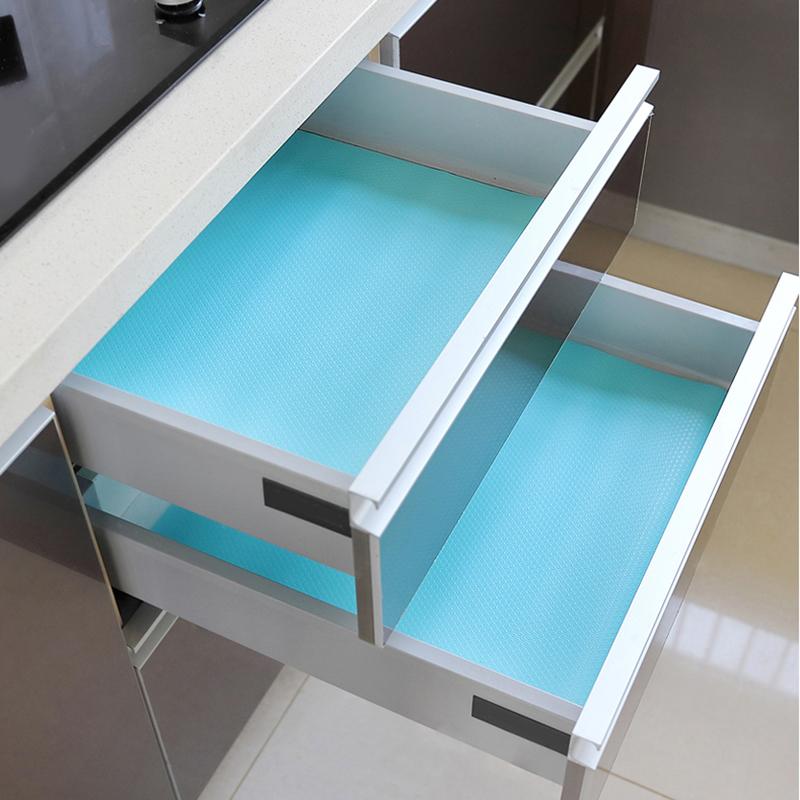 

Drawer Mat Moisture-proof Kitchen Table Cabinet Shelf Liner Mats Cupboards Pad Paper Non Slip Waterproof Closet Placemat Storage Bottles & J