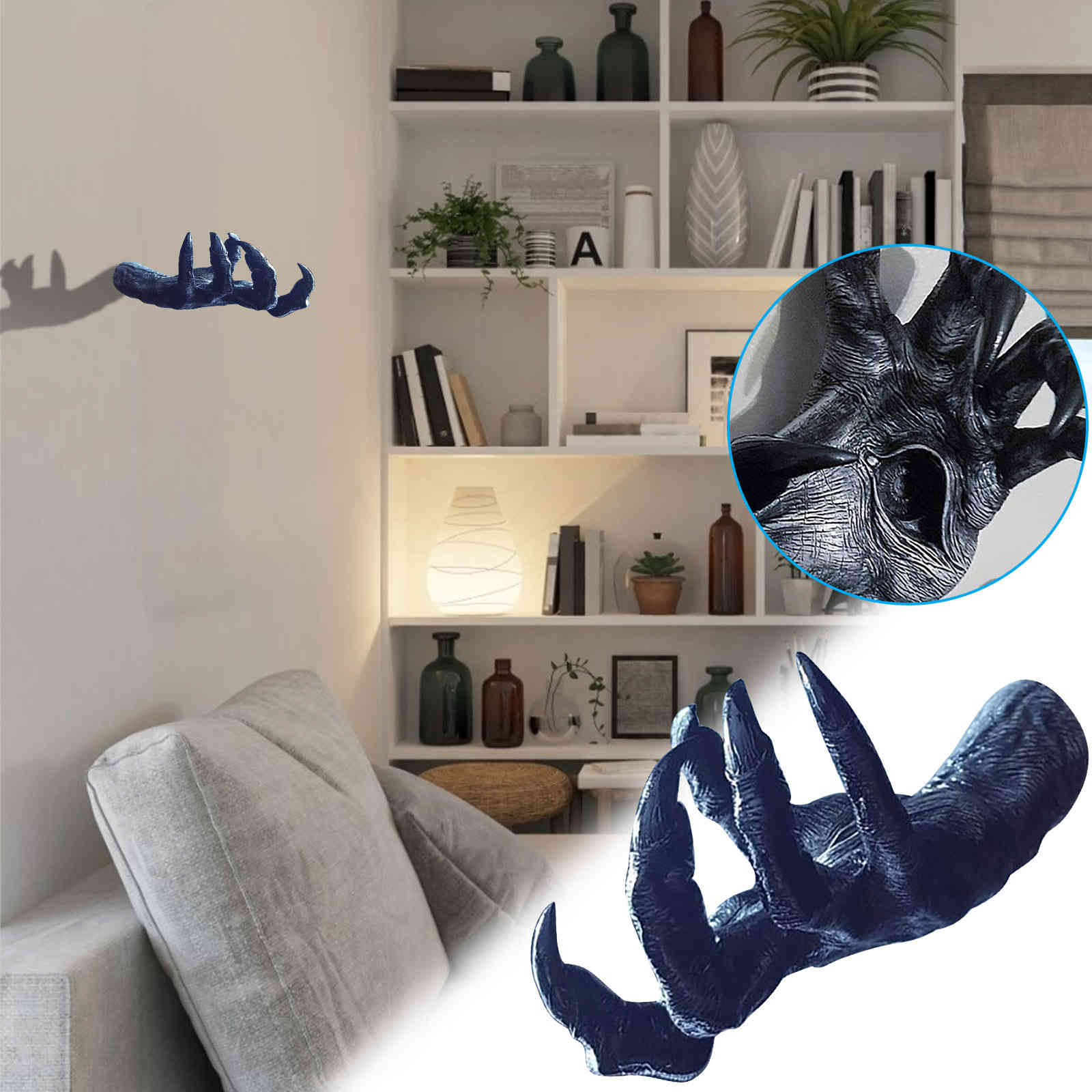 Building accessories for house 3d hand of witch wall hanging statue of modern miniature wall being decorative-image-693904289