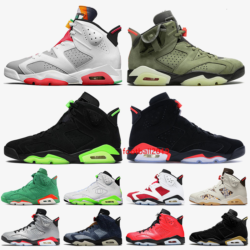 

2021 Jumpman 6 6s fashion Hare Travis mens Retro women outdoorball shoes Electric Green Black Infrared Smoke Grey trainers sne