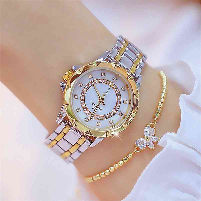 

Diamond Women Luxury Brand Watch Elegant Ladies Watches Gold Wrist For relogio feminino 210707, Rose-add-bracelet