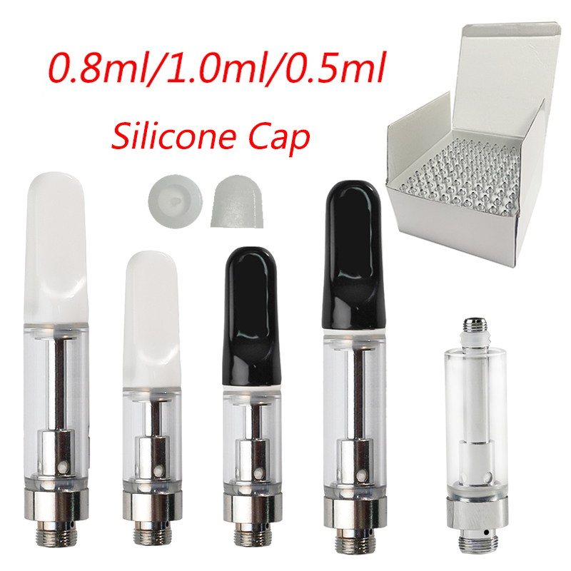 

TH205 Atomizers Vape Cartridges Empty Thick Oil Cartridge 0.5ml 1ml Ceramic Coil 510 Thread Atomizer Dab Pen Wax Vaporizer Electronic Cigarettes