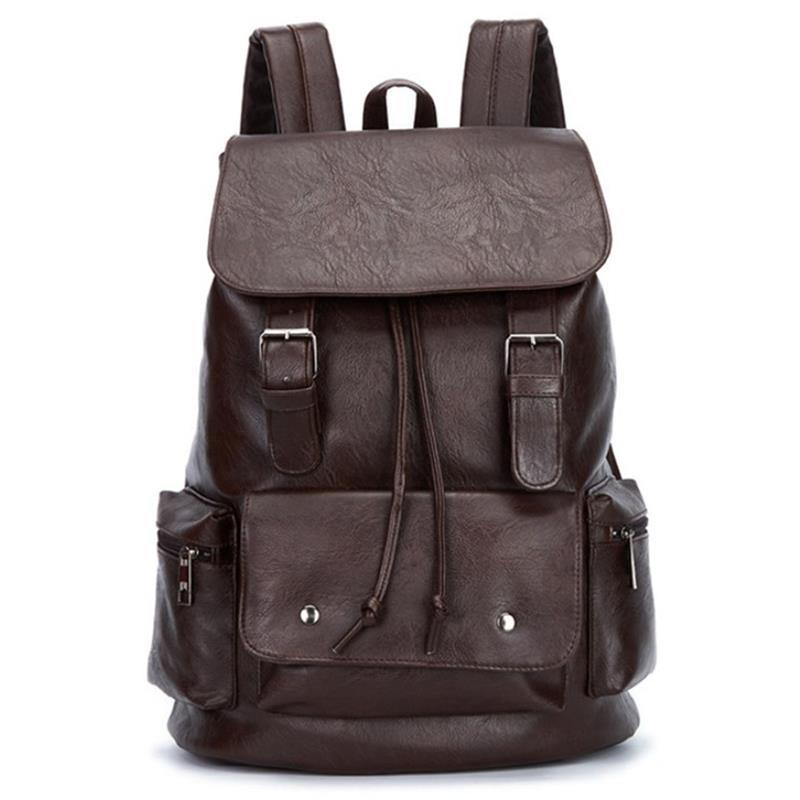 

Backpack Casual Large Capacity Men's Fashion Business Laptop For Male Boys Teens Drawstring Schoolbag Travel Bag, Brown