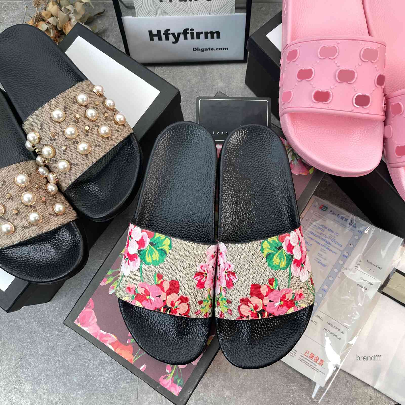 

2021 Designer Men Women Sandals with Correct Flower Box Dust Bag Shoes snake print Slide Summer Wide Flat Slipper size 35-48, Color 31