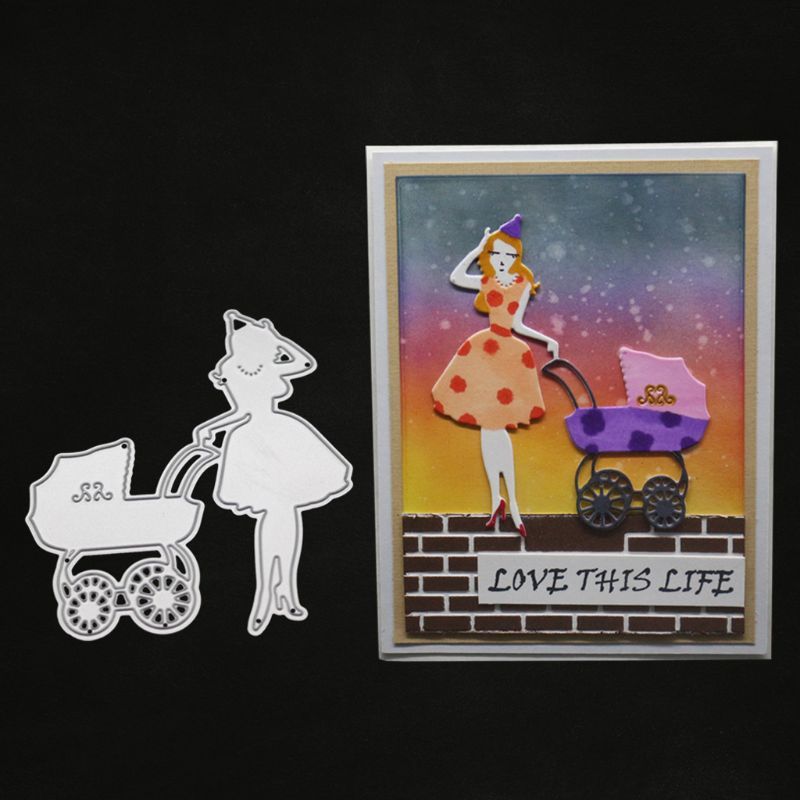 Mom Trailer Metal Stamping Stencil Scrapbooking Diy Album Stamp Paper Card-image-691574269