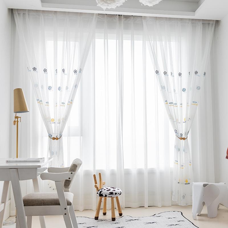 

Curtain & Drapes [Free Custom] GYV1185 Cartoon Basketball 1PC Sheer Voile Tulle Curtains Living Room Kitchen Bedroom Home Decorative Window