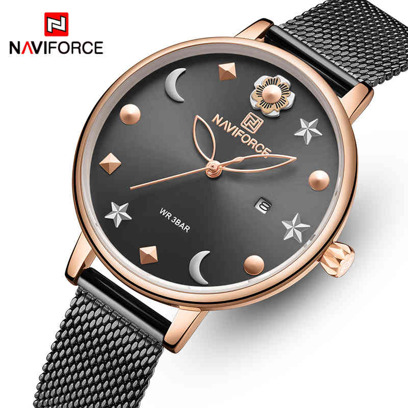 

Top NAVIFORCE Women Watch Brand Fashion Watches Luxury Quartz Waterproof Wristwatch Ladies Girls Simple Clock relogios feminino 210517, Red