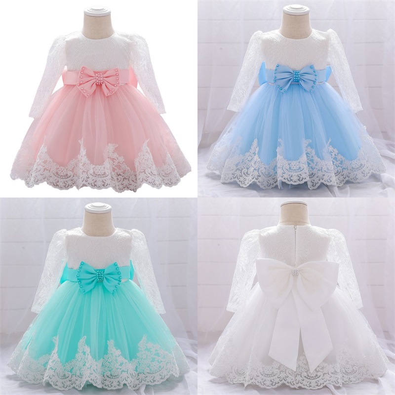 

2021 Winter Clothes Baby Girl Dress Long Sleeve 2 1st Birthday Dress For Girl Frock Party Princess Baptism Dress Infant Flower 307 Z2, Red;yellow