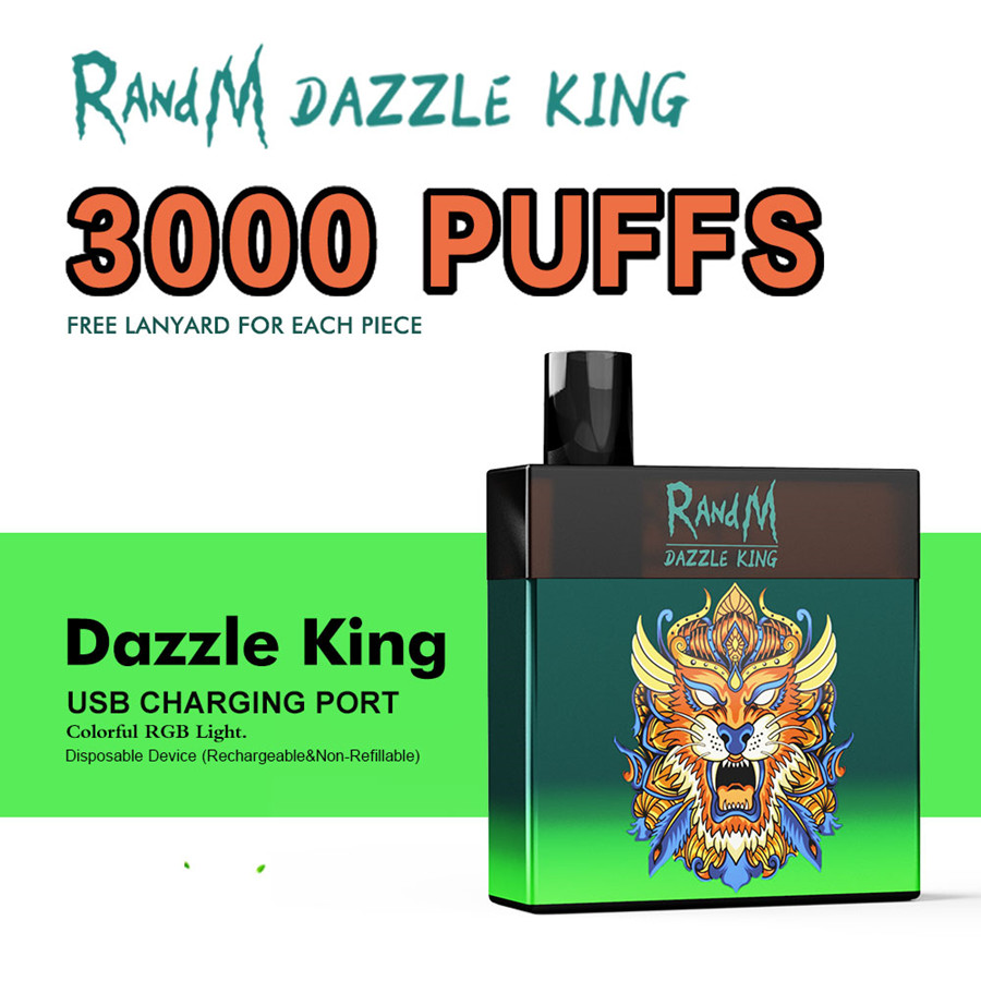 

FUMOT RandM Dazzle King Disposable E cigarette 3000puffs 12 Colors
