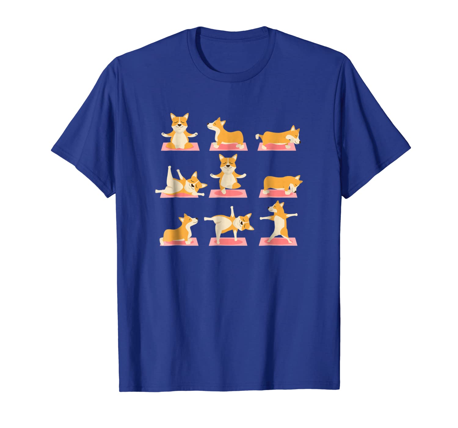

corgi yoga shirt-yoga corgi dog on mat-cool gifts t-shirt, White;black