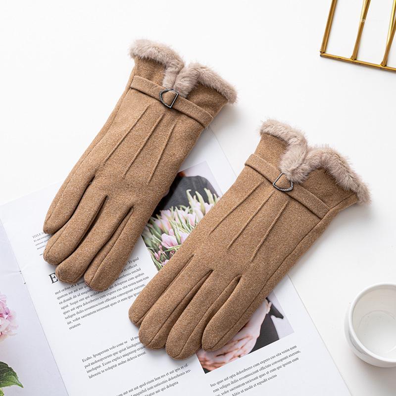 

Fashion Winter Gloves For Women Keep Warm Suede Mittens Touch Screen Full Finger Ladies Outdoor Sport Windproof Female Gloves1