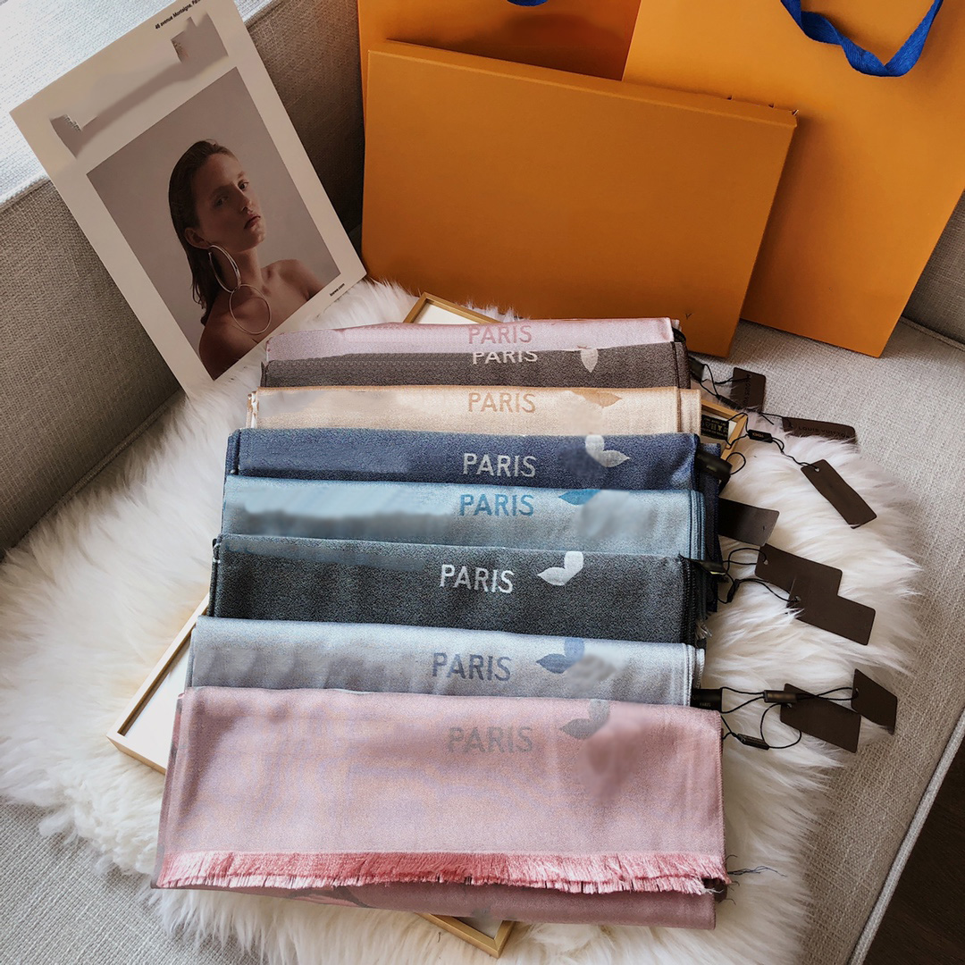

France Luxury Designers Old Flower Jacquard Scarf For Women Designer High Quality Tencel Cotton Knit Scarves Letters Classic Lapel Head Scarfs Shawl Plaid Hijab