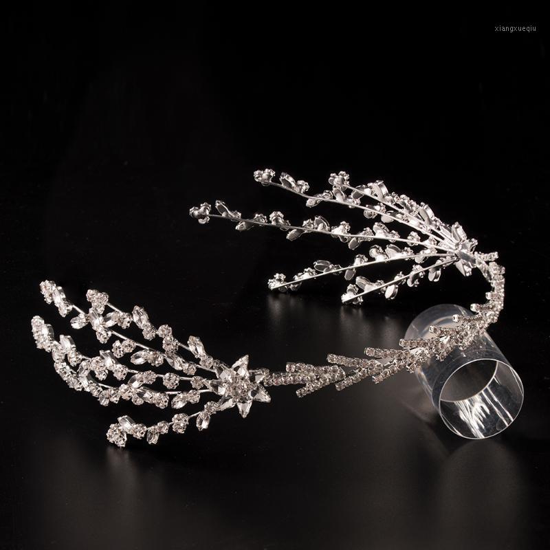 

Rhinestone Crystal Hair Band Headband Women's Silver Plated Headdress Wedding Accessories Bride Crown Jewelry Clips & Barrettes, Golden;silver