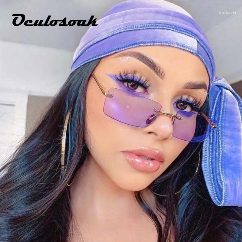 

Sunglasses 2021 Frameless Female Square Small Frame Ocean Film Ins Glasses Men And Women1
