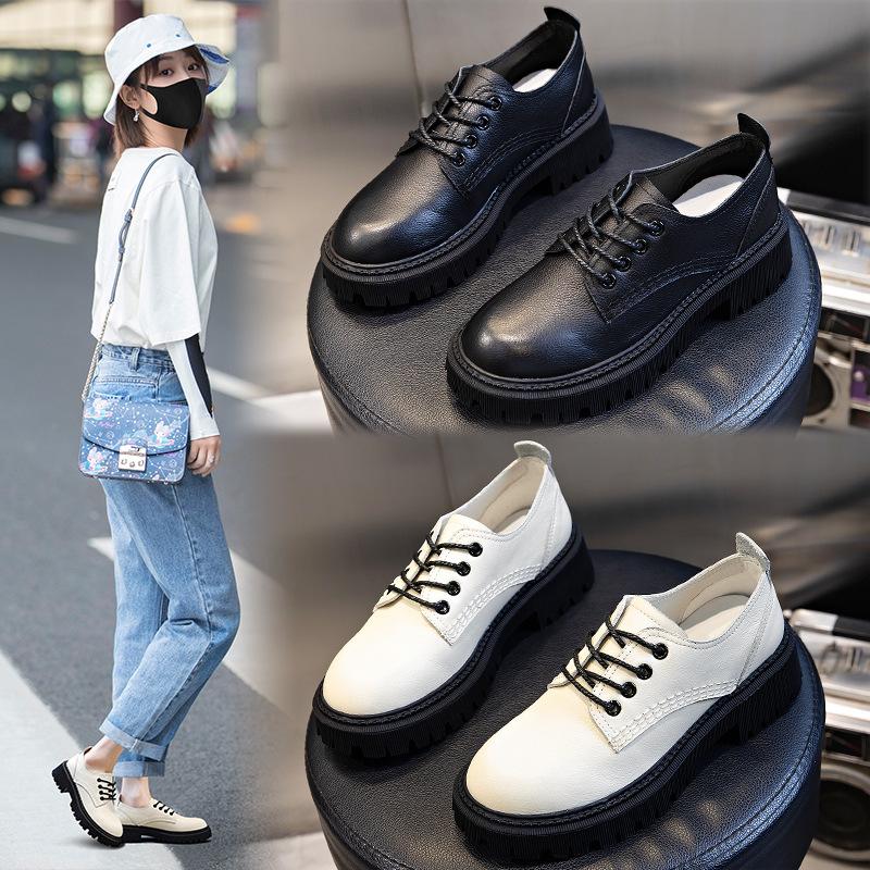 

Dress Shoes SOVIMIVOS Casual Women Genuine Cow Leather Round Toe Lace Up Spring Autumn Chic Female Platform Derby Handmade, 02