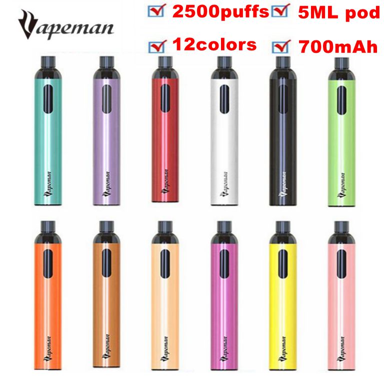 

Authentic Vapeman Vision V2 Disposable Device cigarette Kit 2500 Puffs 700mAh Rechargeable Battery Prefilled 5ml Pod Vape Pen Bar XXL 001