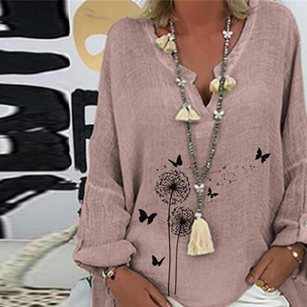 

Women Shirts Shirt Boho Clothing Cotton And Linen Plus Size Embroidery V neck Long Sleeves Casual Blouse Tops Femme Blanche, White