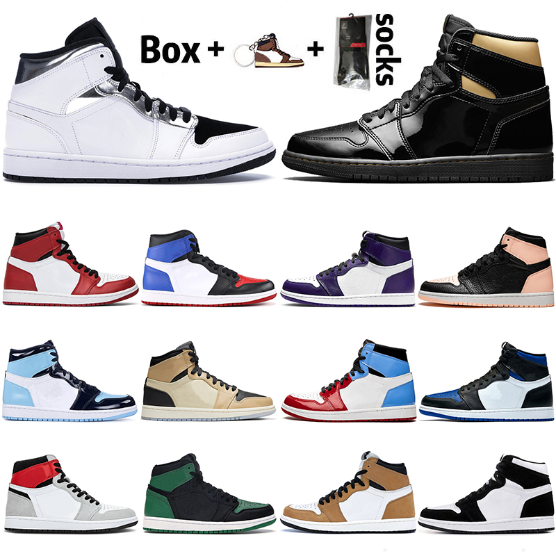 

1 Men Basketball Shoes Jumpman Yellow Mark Alternate Think Shattered Hyper Crimson Fearless 1s UNC Black Whtie Green Women Trainers Sneakers