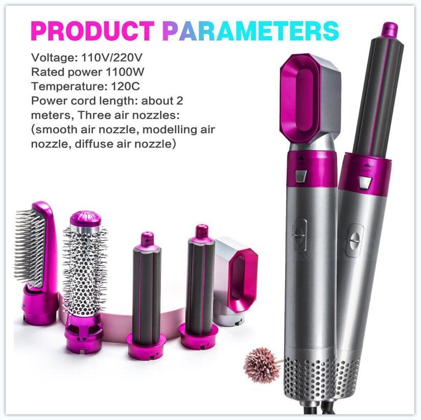 

5 Heads Multi-function Hair Curler Dryer Automatic Curling Irons with Gift Box For Rough and Normal EU US UK AU Plug 2021