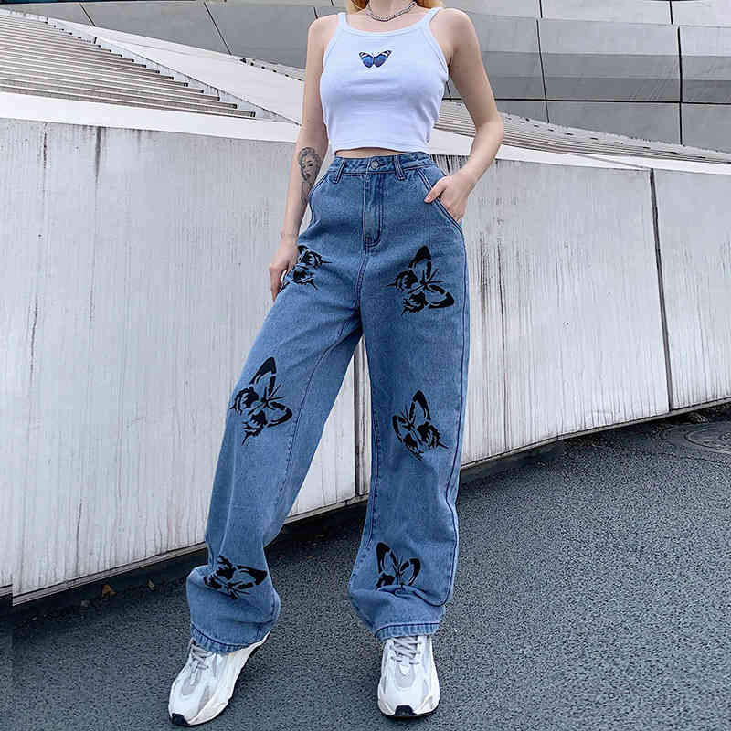 Compra Jeans Mujeres Verano Vintage Mujer Denim Pantalones Largos Boyfriend  Cowboy Female Foot Streetwear Butterfly Print Plus Size Pants1 TMM4 Barato  | Entrega Rápida Y Calidad | Es.Dhgate