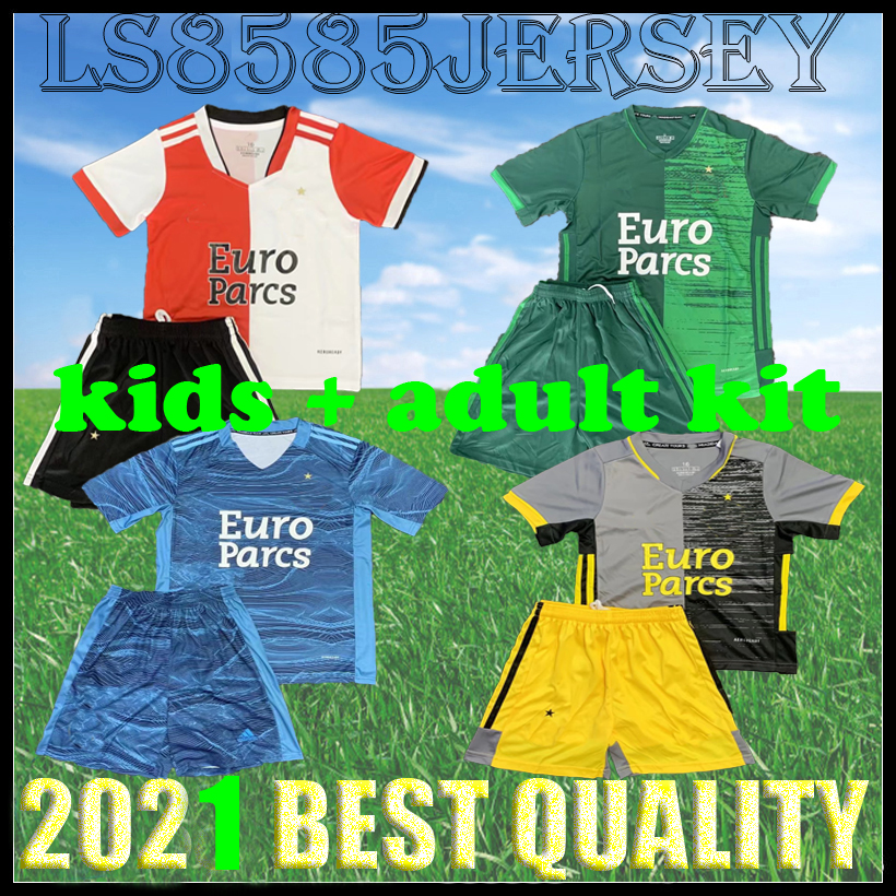 

Kids kit 2021 2022 Feijenoord Rotterdam away green soccer jersey V.PERSIE LARSSON home 20 21 22 ILHENA BERGHUIS top quality football shirt Adult kit uniform XXS