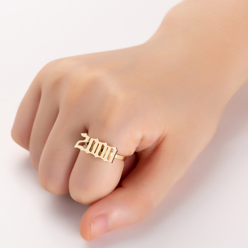 

Stainless Steel Birth Year Ring For Women Men 1997 1998 1999 - 2001 Silver Gold Rings Wedding Gothic Vintage Jewelry Accessories Anillos Mujer