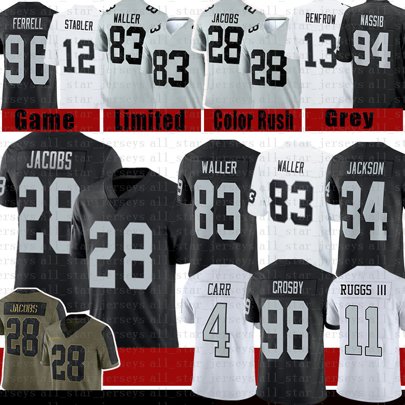 

Josh Jacobs 83 Darren Waller Football Jersey 4 Derek Carr Henry Ruggs III Maxx Crosby Howie Long Carl Nassib Bo Jackson Johnathan Abram Mariota Hunter Renfrow Stabler, Mens jersey(txz)