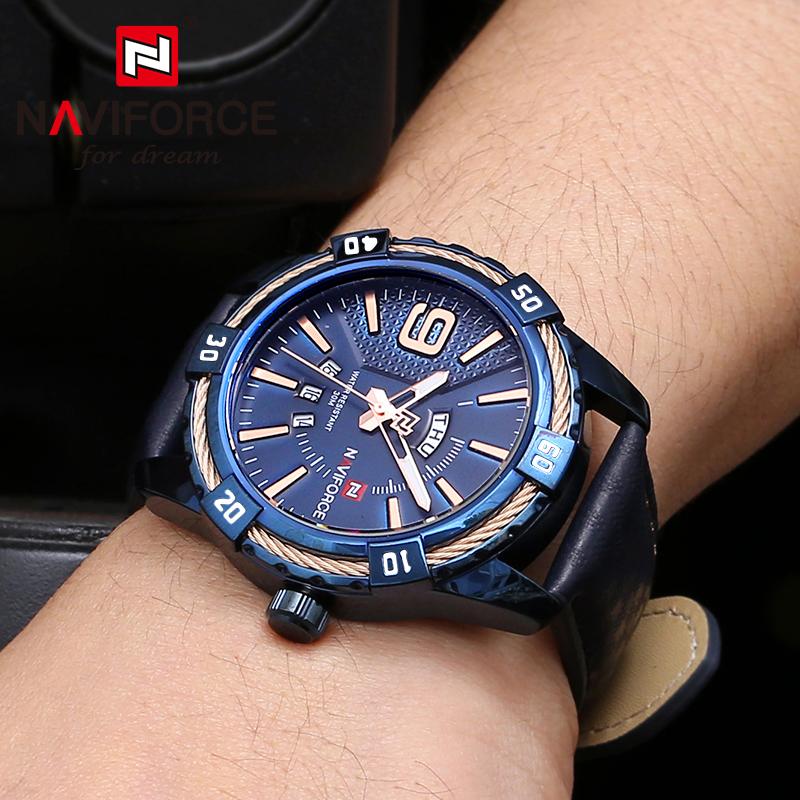 

Wristwatches NAVIFORCE Men Watches 2021 Fashion Sports Waterproof Men's Date Quartz Clock Man Wrist Watch Relogio Masculino, Slivery;brown