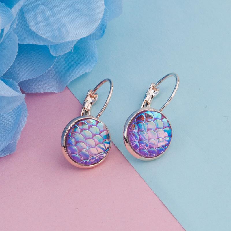 

Clip-on & Screw Back DoreenBeads Drusy Jewelry Resin Mermaid Fish/ Dragon Scale Ear Clips Earrings Rose Gold AB Rainbow Multicolor Round , 3, Silver