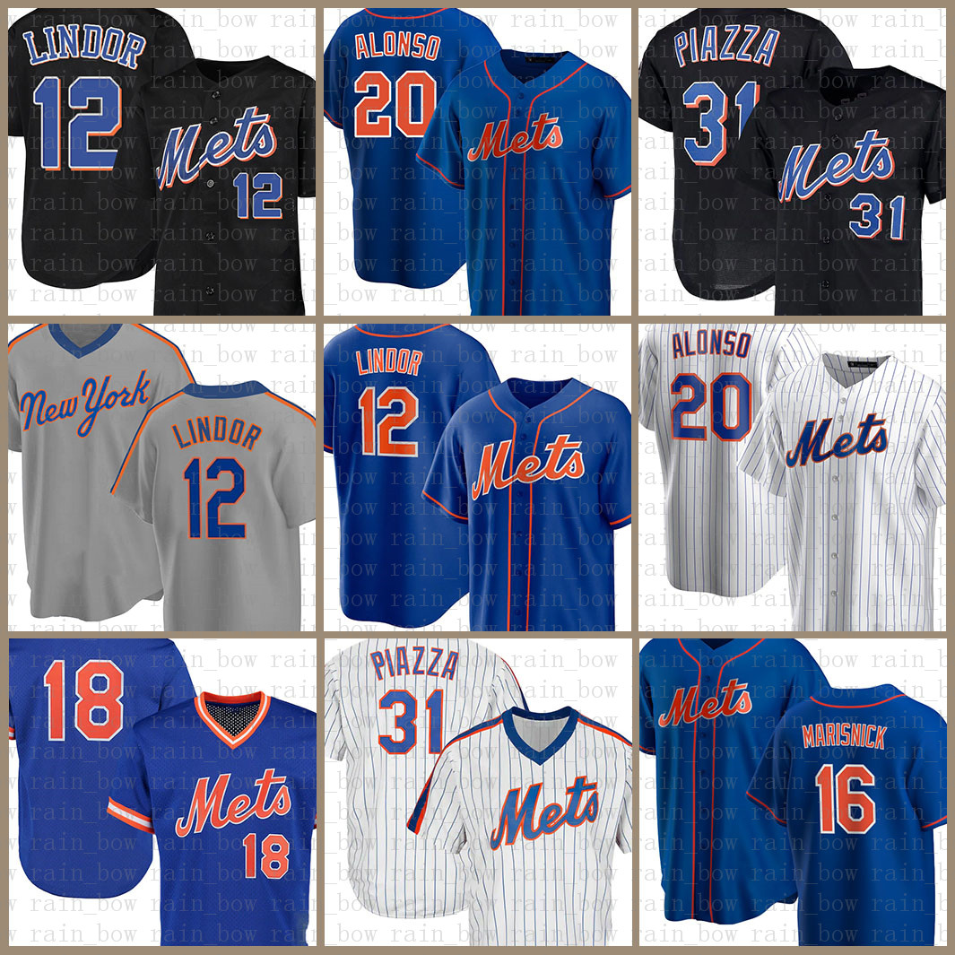 

12 Francisco Lindor New Custom York Met Baseball Jersey 20 Pete Alonso 18 Darryl Strawberry 31 Mike Piazza 16 Dwight Gooden 48 deGrom Blue, Jersey(daduhui)retro