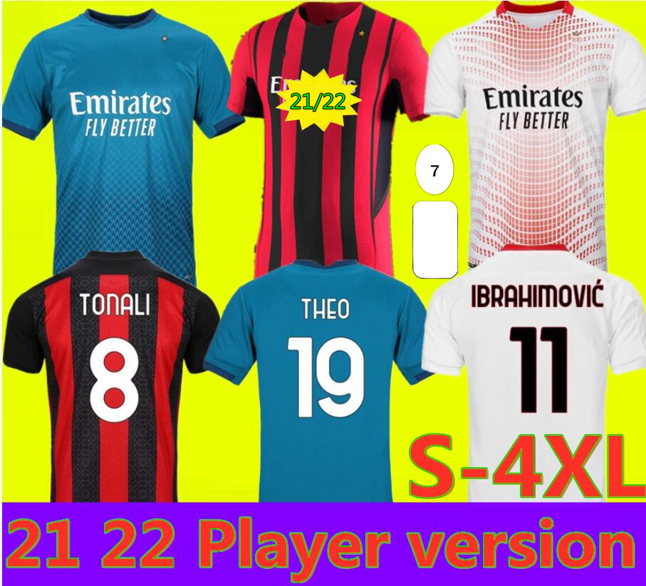 

IBRAHIMOVIC AC 20 21 milan soccer jersey 2021 2122 PIATEK football shirts PAQUETA THEO REBIC camisa de futebol maillot size S - 4XL, Purple