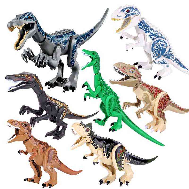 

Jurassic Building Blocks World Dinosaurs Figures Bricks Baryonyx Tyrannosaurus Rex Indominus Rex I-Rex Assemble Kids Toys Y1127