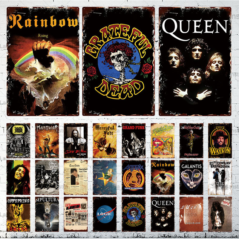 

Painting metal tin sign retro music rock band picture signs vintage poster wall art decor for cafe pub club bar iron plaque 20*30 cm